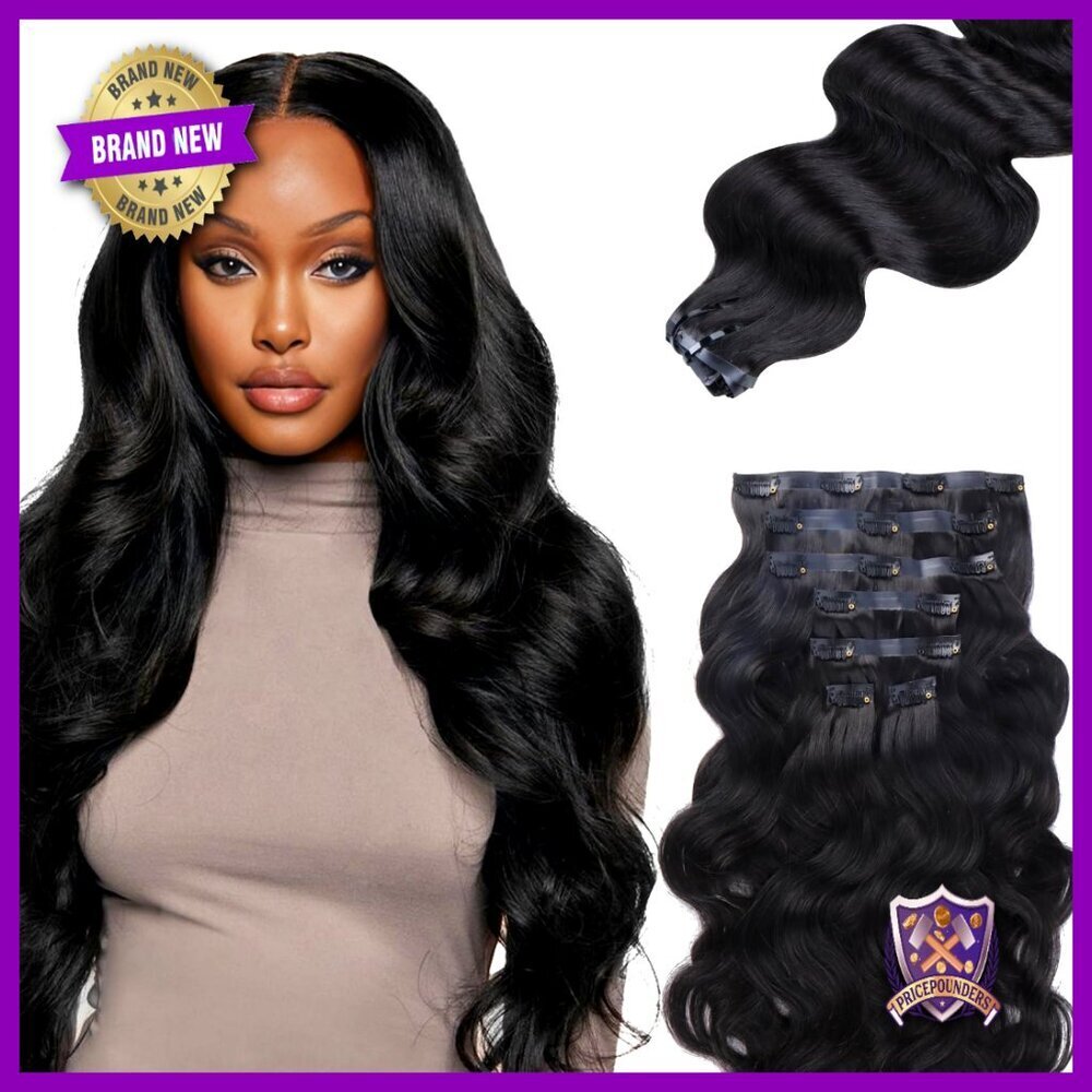 Seamless Clip In Hair Extensions Human Hair Body Wave 16 Inch Virgin Hair